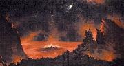 Jules Tavernier Volcano at Night Spain oil painting artist